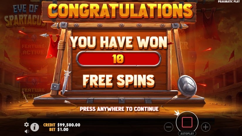 Eye of Spartacus slot screen 3