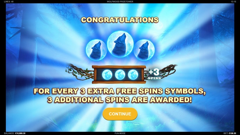 WolfWood PrizeTower slot screen 3