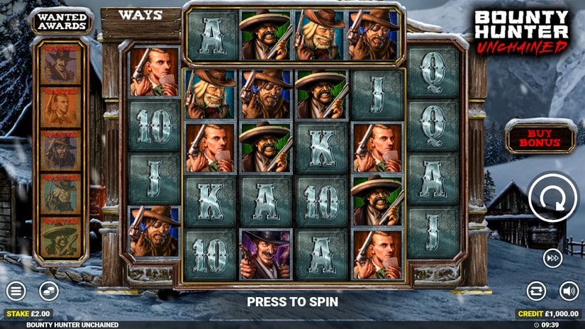 Bounty Hunter Unchained slot screen 1