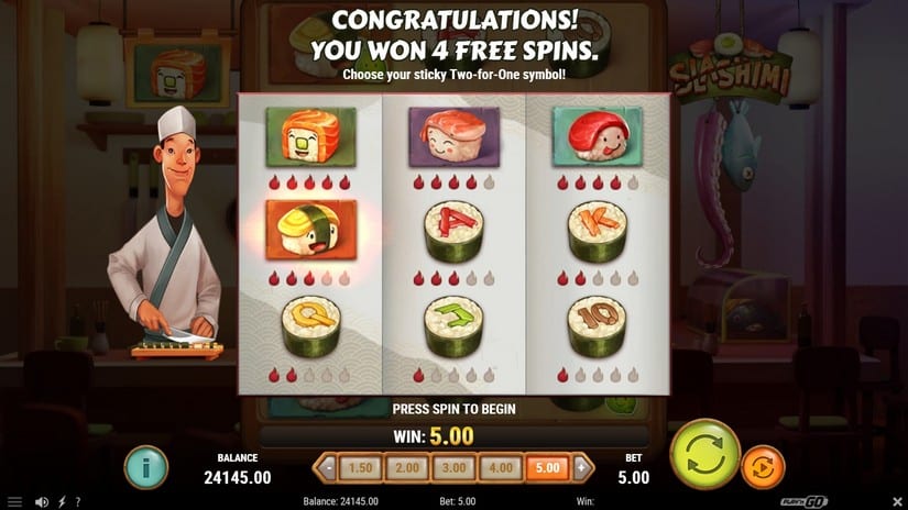 Slashimi slot screen 5