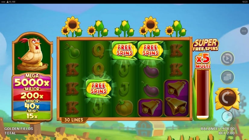 Golden Fields slot screen 2
