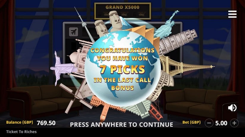 Ticket to Riches slot screen 5