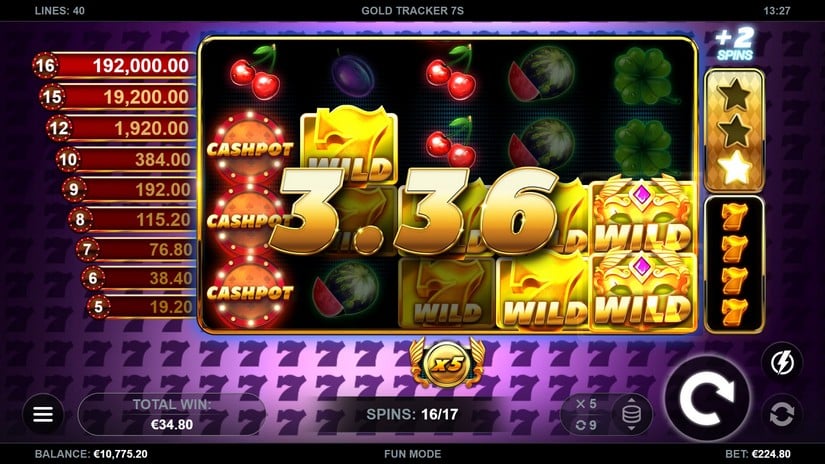 Gold Tracker 7s slot screen 6