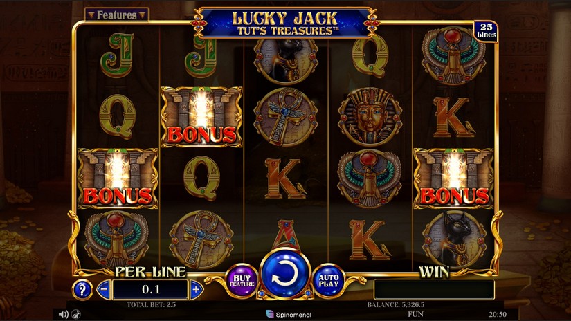 Lucky Jack Tuts Treasures slot screen 7