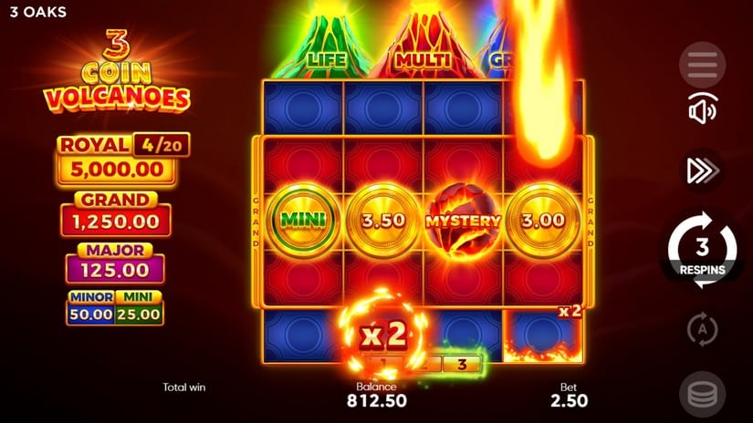 3 Coin Volcanoes slot screen 3