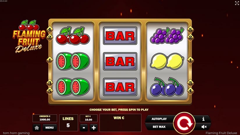Flaming Fruit Deluxe slot screen 1