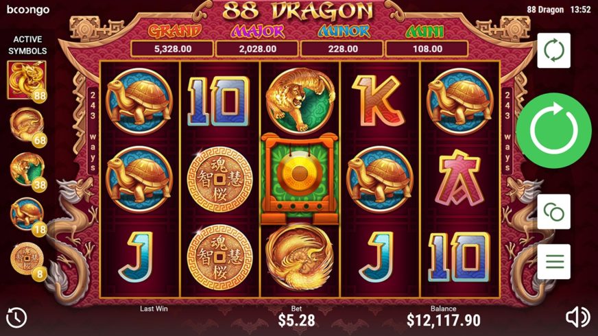 88 Dragon slot screen 1