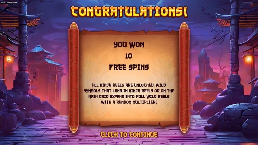 Shadow Strike slot screen 3