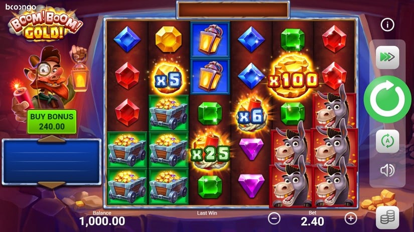 Boom! Boom! Gold! slot screen 1