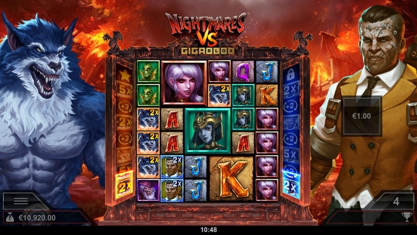 Nightmares VS GigaBlox slot screen 5