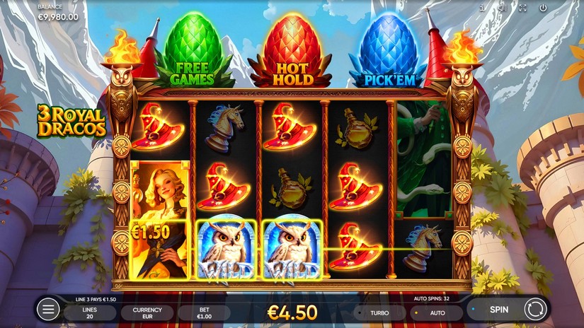 3 Royal Dracos slot screen 3