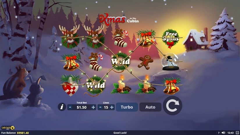 Xmas at the Cabin slot screen 3