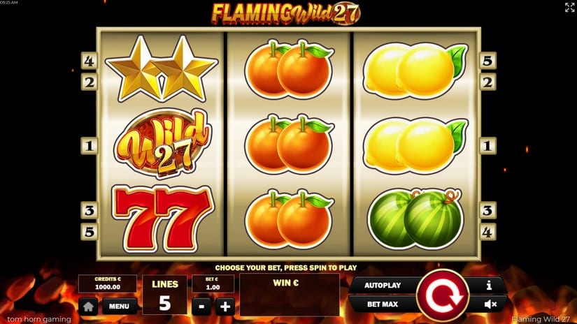 Flaming Wild 27 slot screen 1
