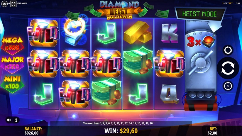 Diamond Heist Hold & Win slot screen 4