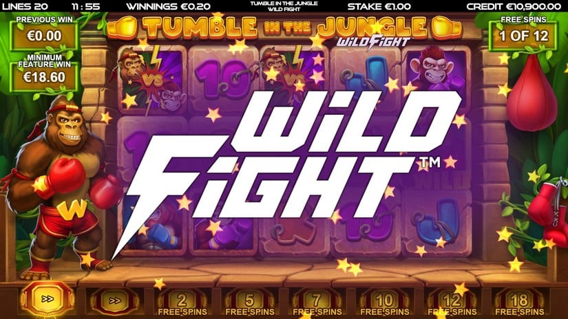 Tumble in the Jungle Wild Fight slot screen 3