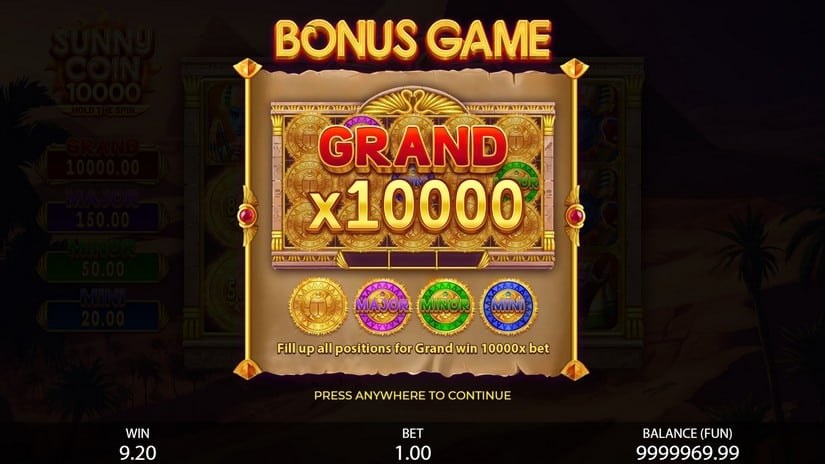 Sunny Coin 10000: Hold The Spin slot screen 5