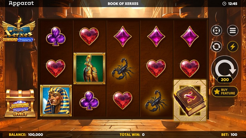 Book of Xerxes – Diamond Treasures slot screen 1