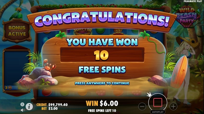 Wild Beach Party slot screen 4