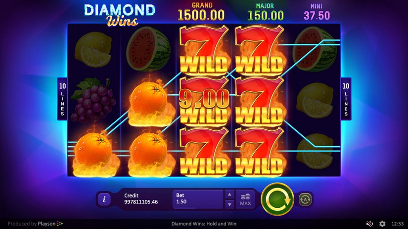 Diamond Wins: Hold & Win slot screen 3