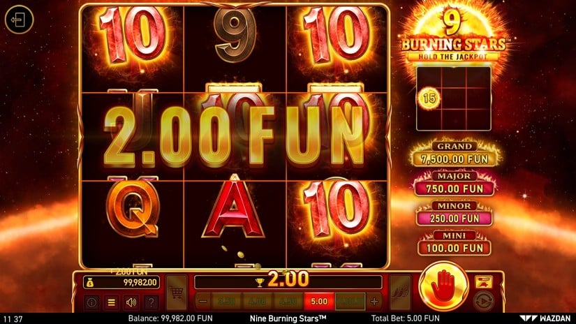 9 Burning Stars™ slot screen 2