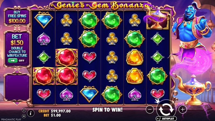 Genie’s Gem Bonanza slot screen 1
