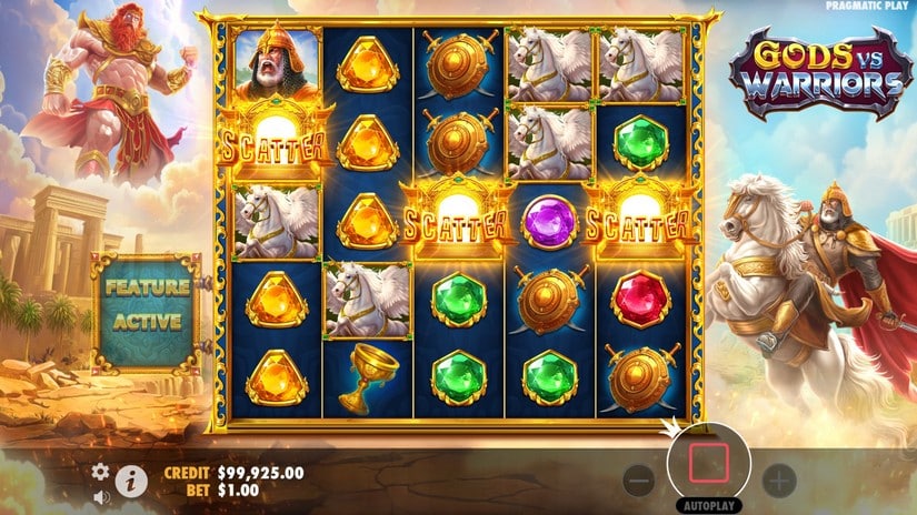 Gods vs Warriors slot screen 2