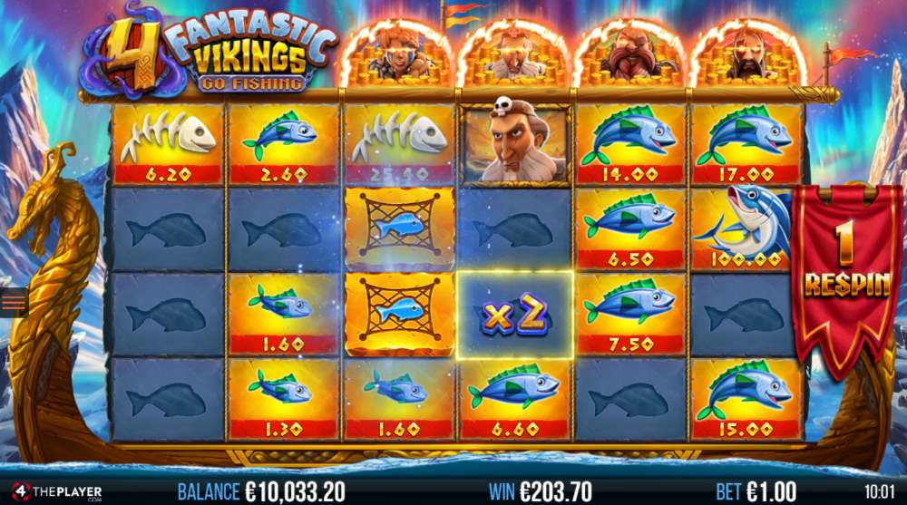 4 Fantastic Vikings Go Fishing Bonus Game