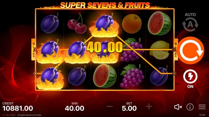5 Super Sevens & Fruits slot screen 4
