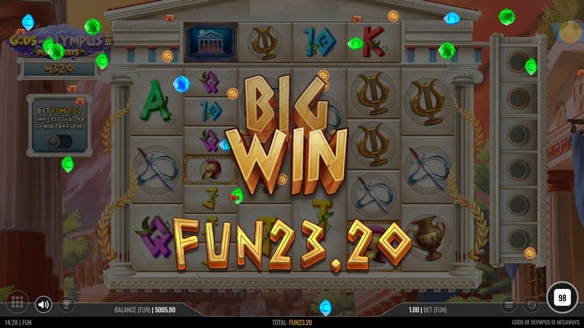 Gods of Olympus 3 Megaways slot screen 3