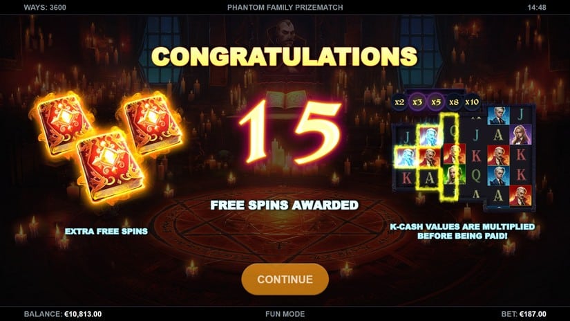 Phantom Family PrizeMatch slot screen 2