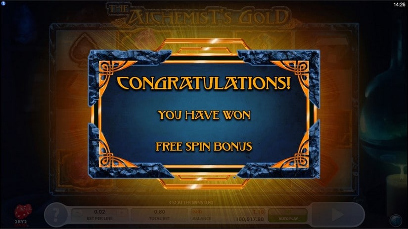 The Alchemist’s Gold slot screen 3