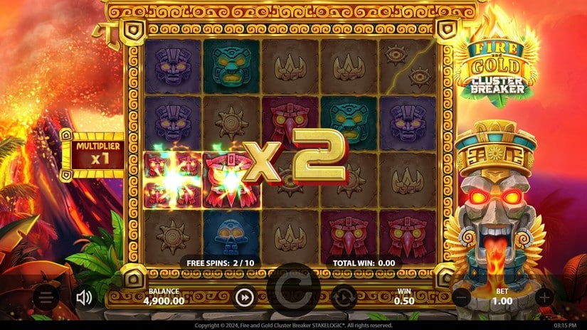 Fire and Gold Cluster Breaker slot screen 4