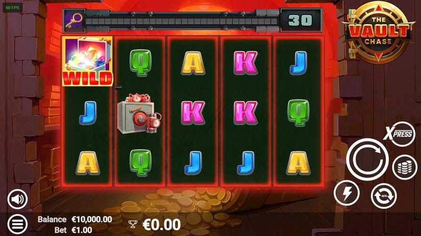 The Vault Chase slot screen 1