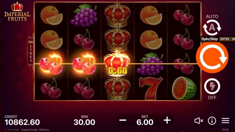 Imperial Fruits: 100 lines slot screen 4