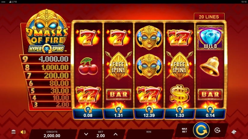 9 Masks of Fire HyperSpins slot screen 1