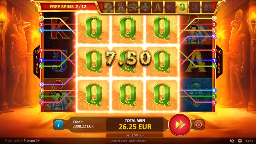 Book of Gold Multichance slot screen 4
