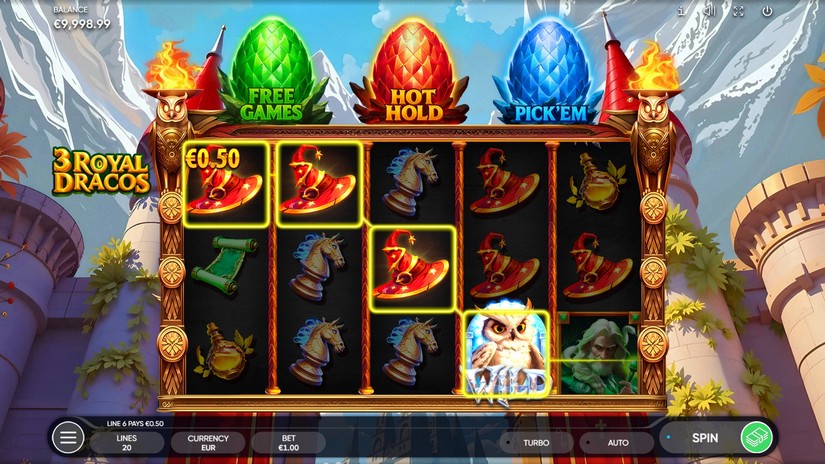 3 Royal Dracos slot screen 2
