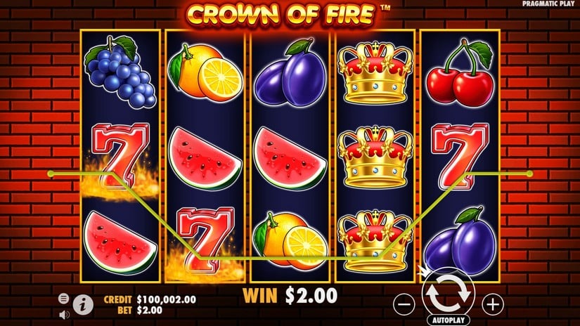 Crown of Fire slot screen 2