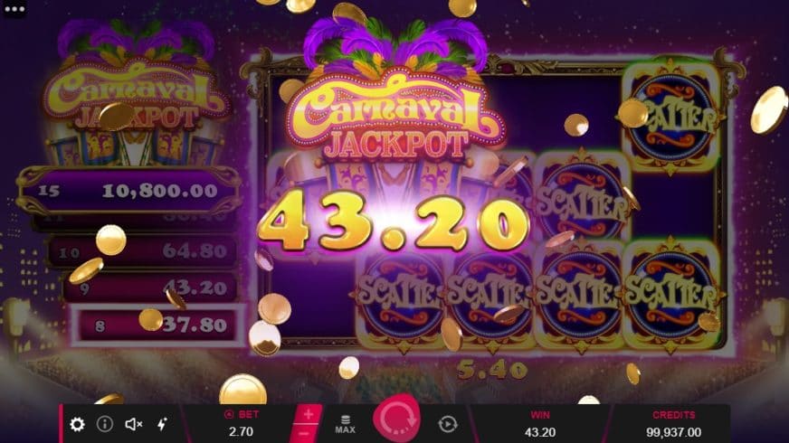 Carnaval Jackpot slot screen 3