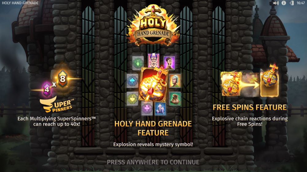 Holy Hand Grenade slot features