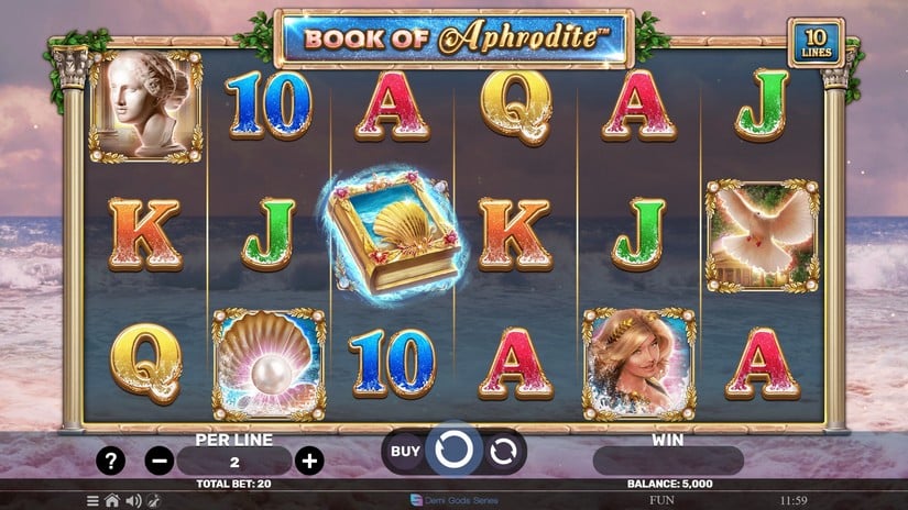Book Of Aphrodite slot screen 1