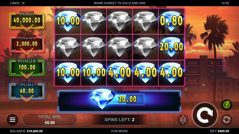 Miami Sunset 7s Hold and Win slot screen 3