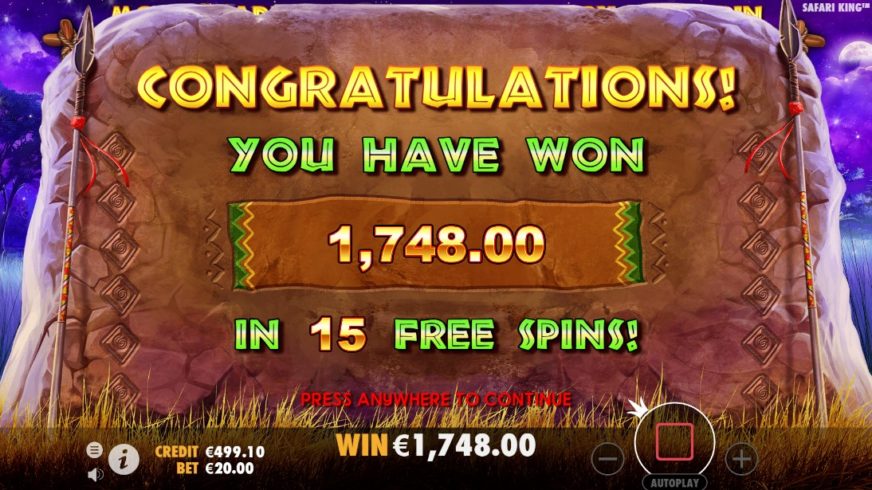 Safari King slot screen 8