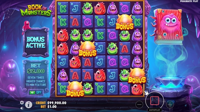 Book of Monsters slot screen 2