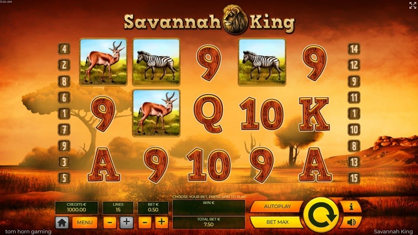Savannah King slot screen 1