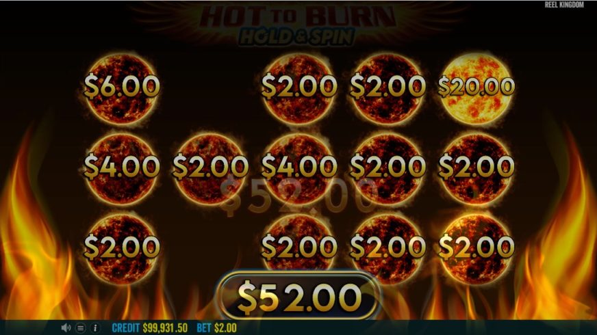Hot to Burn Hold and Spin slot screen 3