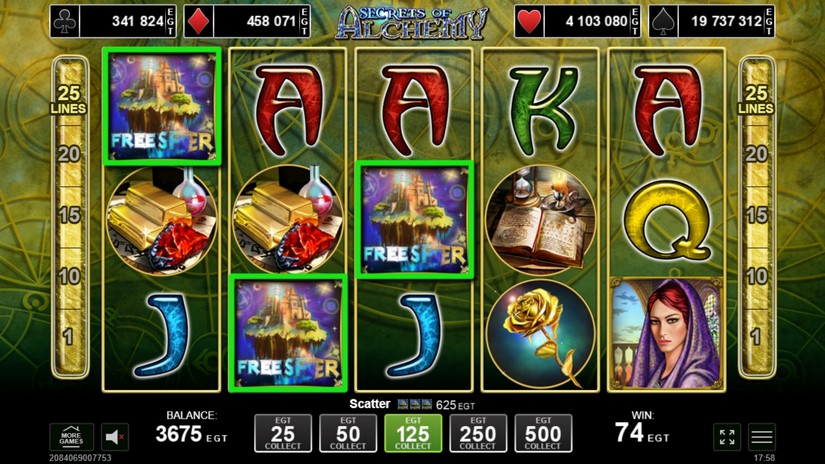 Secrets of Alchemy slot screen 2