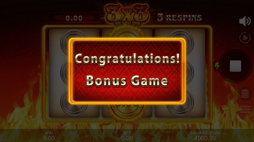 3X3: Hold The Spin slot screen 3
