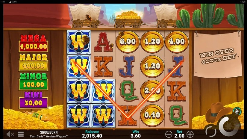 Cash Carts Western Wagons slot screen 2