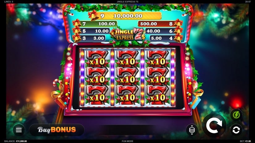 Jingle Express 7s slot screen 1